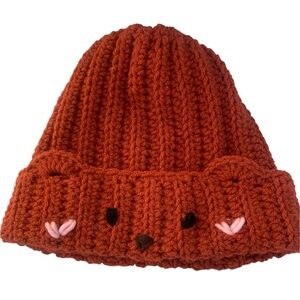 Adorable Brown Knit Bear Beanie for Kids